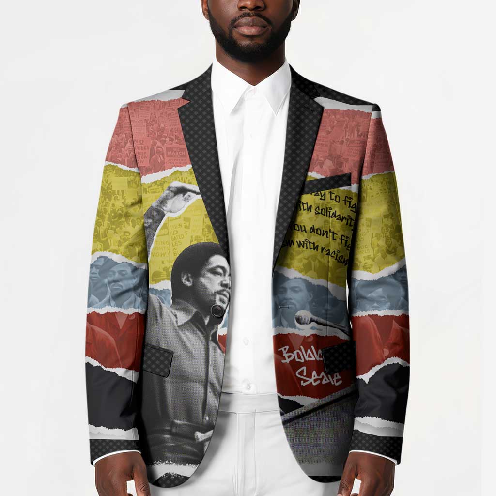 Bobby Seale Blazer Torn Paper Collage Design Solidarity Quote Powerful Speech Artwork Civil Rights - African Pride