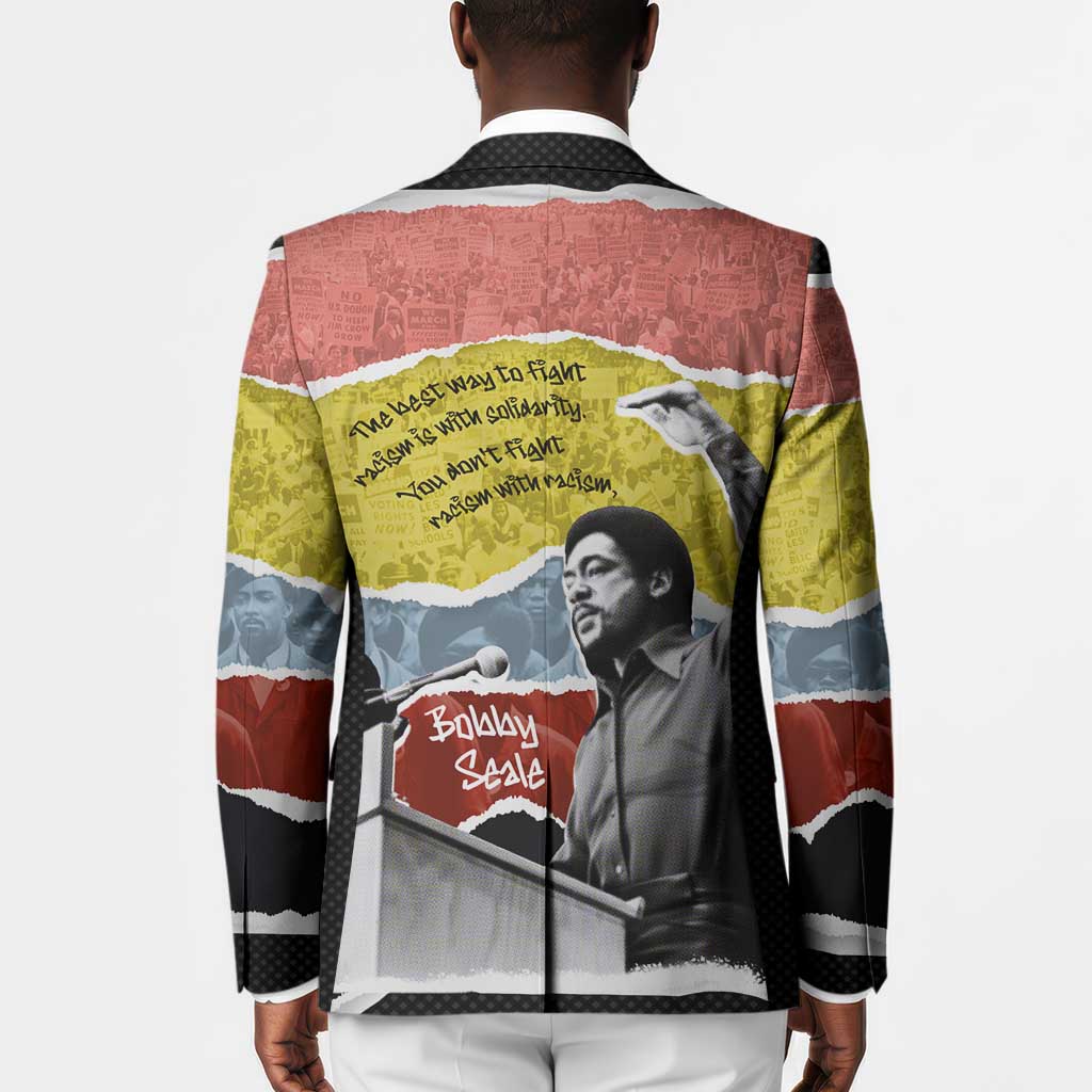 Bobby Seale Blazer Torn Paper Collage Design Solidarity Quote Powerful Speech Artwork Civil Rights - African Pride