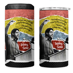Bobby Seale 4 in 1 Can Cooler Tumbler Torn Paper Collage Design Solidarity Quote Powerful Speech Artwork Civil Rights - African Pride