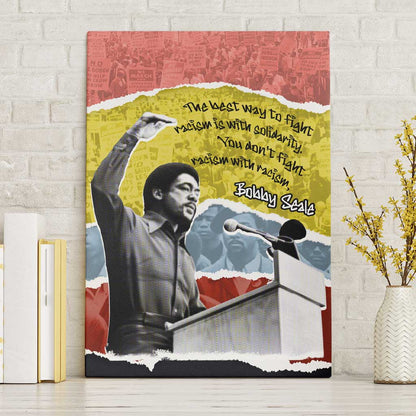 Bobby Seale Canvas Wall Art Torn Paper Collage Design Solidarity Quote Powerful Speech Artwork Civil Rights - African Pride