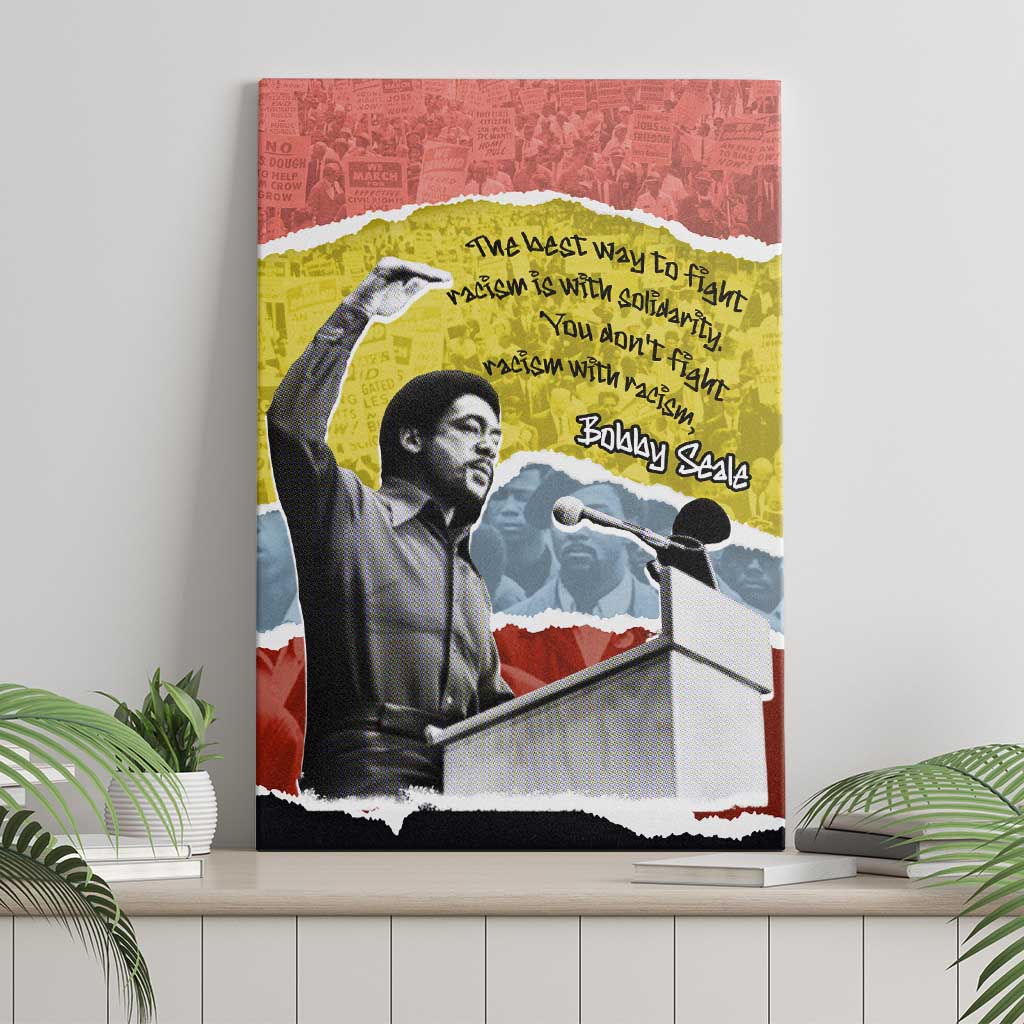 Bobby Seale Canvas Wall Art Torn Paper Collage Design Solidarity Quote Powerful Speech Artwork Civil Rights - African Pride