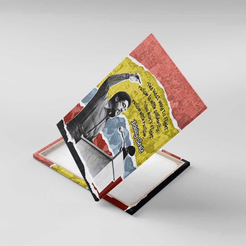 Bobby Seale Canvas Wall Art Torn Paper Collage Design Solidarity Quote Powerful Speech Artwork Civil Rights - African Pride