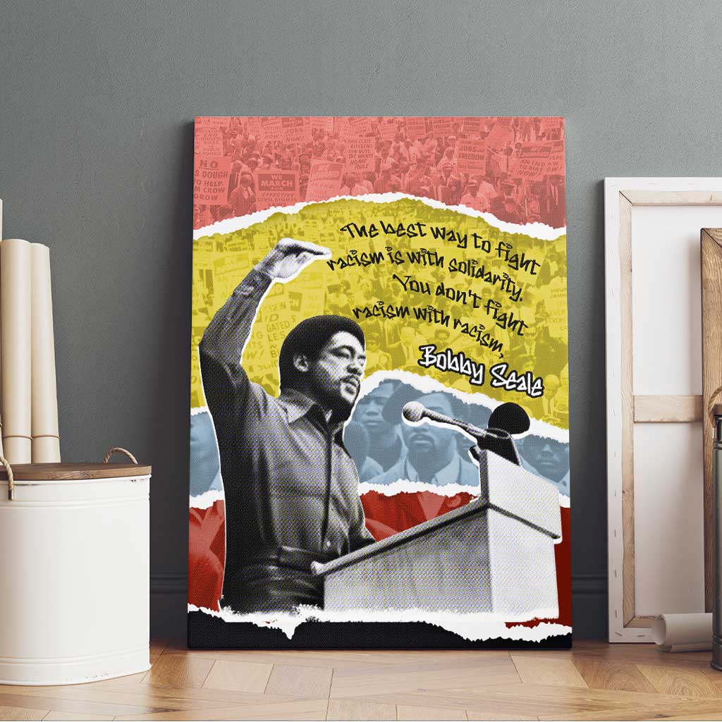 Bobby Seale Canvas Wall Art Torn Paper Collage Design Solidarity Quote Powerful Speech Artwork Civil Rights - African Pride