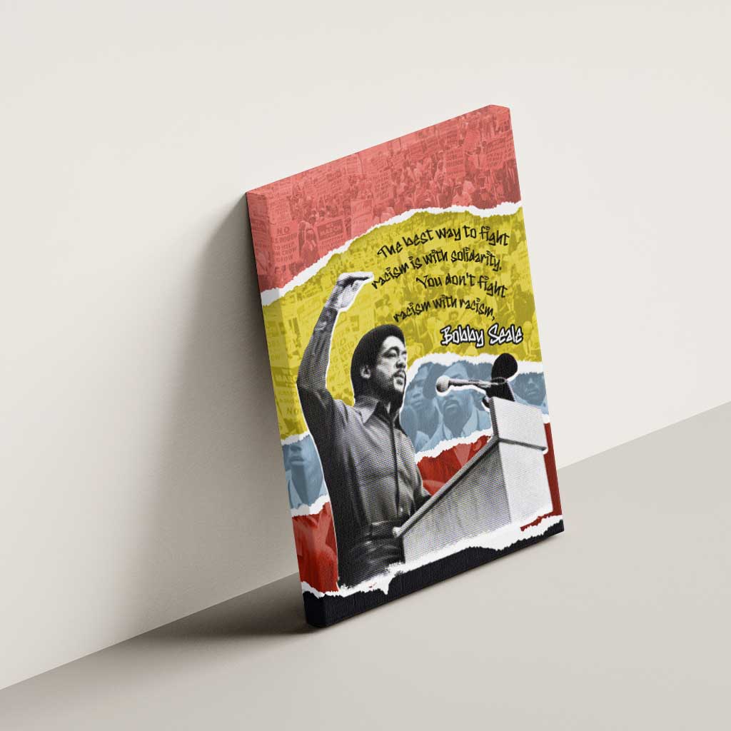 Bobby Seale Canvas Wall Art Torn Paper Collage Design Solidarity Quote Powerful Speech Artwork Civil Rights - African Pride