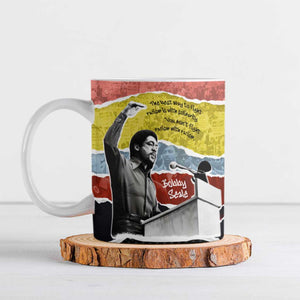 Bobby Seale Ceramic Mug Torn Paper Collage Design Solidarity Quote Powerful Speech Artwork Civil Rights - African Pride