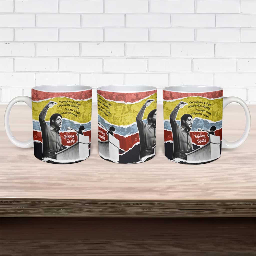 Bobby Seale Ceramic Mug Torn Paper Collage Design Solidarity Quote Powerful Speech Artwork Civil Rights - African Pride