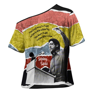 Bobby Seale Cross Shoulder Shirt Torn Paper Collage Design Solidarity Quote Powerful Speech Artwork Civil Rights - African Pride