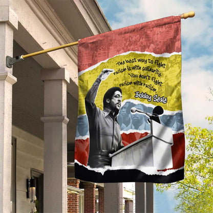 Bobby Seale Garden Flag Torn Paper Collage Design Solidarity Quote Powerful Speech Artwork Civil Rights - African Pride