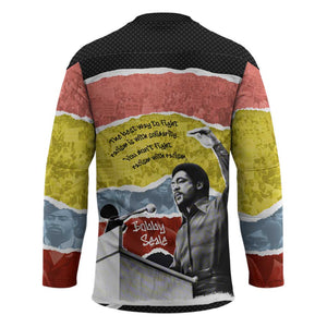 Bobby Seale Hockey Jersey Torn Paper Collage Design Solidarity Quote Powerful Speech Artwork Civil Rights - African Pride