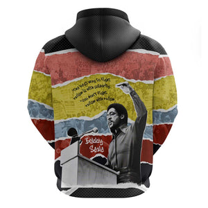 Bobby Seale Hoodie Torn Paper Collage Design Solidarity Quote Powerful Speech Artwork Civil Rights - African Pride