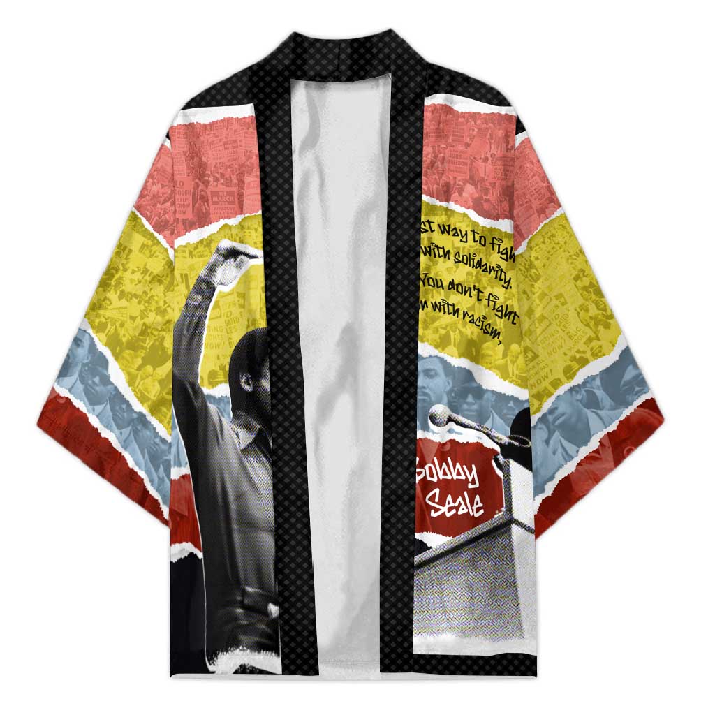 Bobby Seale Kimono Torn Paper Collage Design Solidarity Quote Powerful Speech Artwork Civil Rights - African Pride
