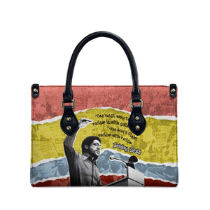 Bobby Seale Leather Bag Torn Paper Collage Design Solidarity Quote Powerful Speech Artwork Civil Rights - African Pride