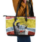 Bobby Seale Leather Tote Bag Torn Paper Collage Design Solidarity Quote Powerful Speech Artwork Civil Rights - African Pride