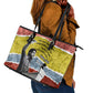 Bobby Seale Leather Tote Bag Torn Paper Collage Design Solidarity Quote Powerful Speech Artwork Civil Rights - African Pride