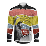 Bobby Seale Long Sleeve Button Shirt Torn Paper Collage Design Solidarity Quote Powerful Speech Artwork Civil Rights - African Pride