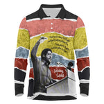Bobby Seale Long Sleeve Polo Shirt Torn Paper Collage Design Solidarity Quote Powerful Speech Artwork Civil Rights - African Pride