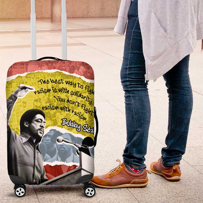 Bobby Seale Luggage Cover Torn Paper Collage Design Solidarity Quote Powerful Speech Artwork Civil Rights - African Pride
