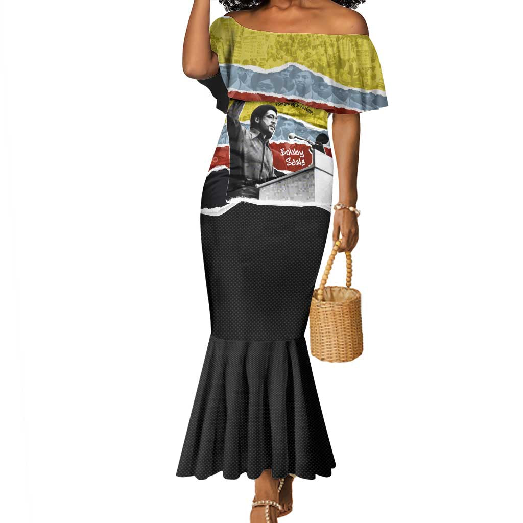 Bobby Seale Mermaid Dress Torn Paper Collage Design Solidarity Quote Powerful Speech Artwork Civil Rights - African Pride