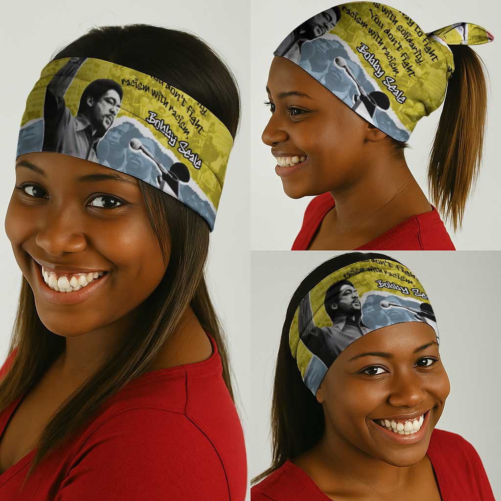 Bobby Seale Neck Gaiter Torn Paper Collage Design Solidarity Quote Powerful Speech Artwork Civil Rights - African Pride
