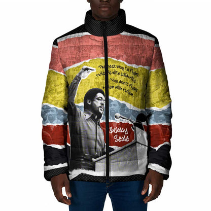 Bobby Seale Padded Jacket Torn Paper Collage Design Solidarity Quote Powerful Speech Artwork Civil Rights - African Pride