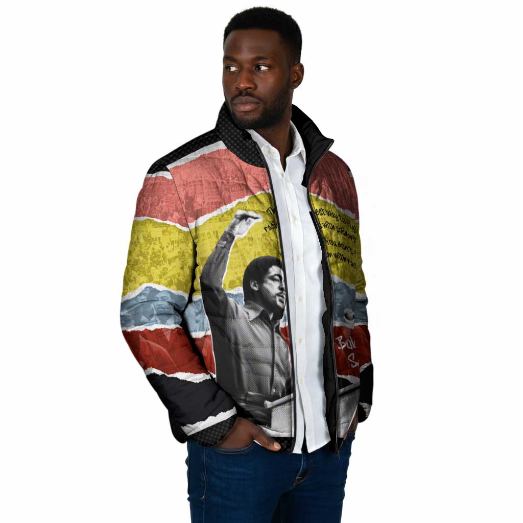Bobby Seale Padded Jacket Torn Paper Collage Design Solidarity Quote Powerful Speech Artwork Civil Rights - African Pride