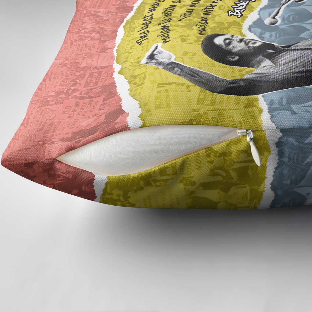 Bobby Seale Pillow Cover Torn Paper Collage Design Solidarity Quote Powerful Speech Artwork Civil Rights - African Pride