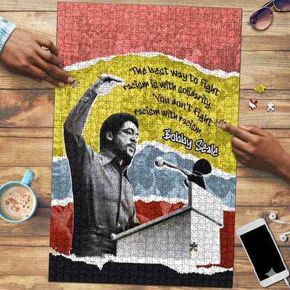 Bobby Seale Puzzle Torn Paper Collage Design Solidarity Quote Powerful Speech Artwork Civil Rights - African Pride