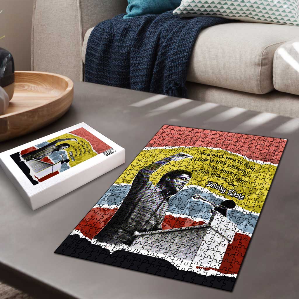 Bobby Seale Puzzle Torn Paper Collage Design Solidarity Quote Powerful Speech Artwork Civil Rights - African Pride