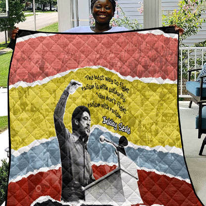 Bobby Seale Quilt Torn Paper Collage Design Solidarity Quote Powerful Speech Artwork Civil Rights - African Pride