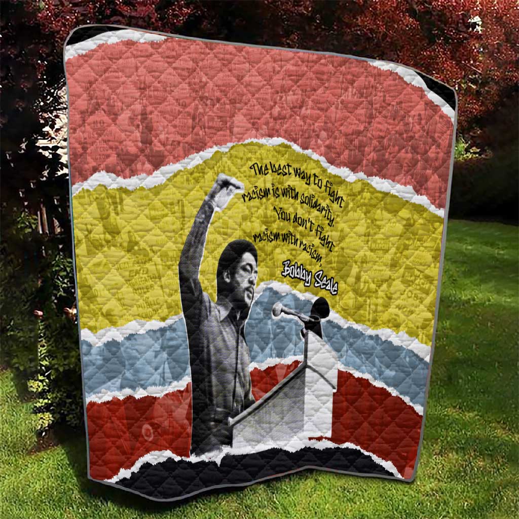 Bobby Seale Quilt Torn Paper Collage Design Solidarity Quote Powerful Speech Artwork Civil Rights - African Pride