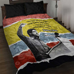 Bobby Seale Quilt Bed Set Torn Paper Collage Design Solidarity Quote Powerful Speech Artwork Civil Rights - African Pride