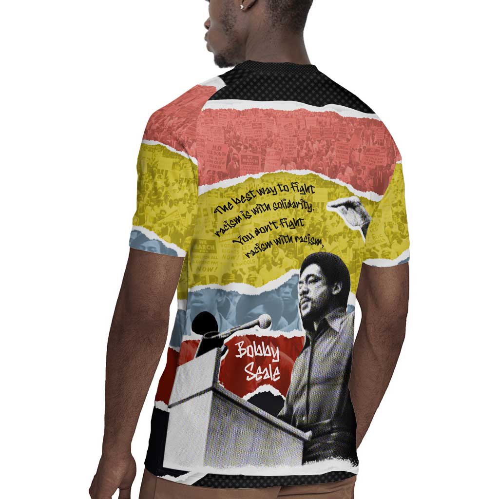 Bobby Seale Rugby Jersey Torn Paper Collage Design Solidarity Quote Powerful Speech Artwork Civil Rights - African Pride