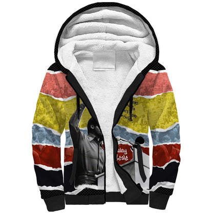 Bobby Seale Sherpa Hoodie Torn Paper Collage Design Solidarity Quote Powerful Speech Artwork Civil Rights - African Pride