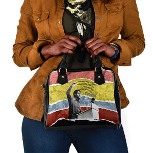 Bobby Seale Shoulder Handbag Torn Paper Collage Design Solidarity Quote Powerful Speech Artwork Civil Rights - African Pride