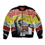 Bobby Seale Sleeve Zip Bomber Jacket Torn Paper Collage Design Solidarity Quote Powerful Speech Artwork Civil Rights - African Pride