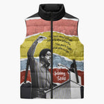 Bobby Seale Sleeveless Puffer Jacket Torn Paper Collage Design Solidarity Quote Powerful Speech Artwork Civil Rights - African Pride