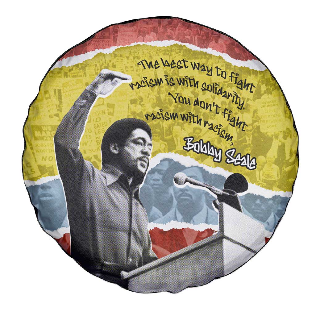 Bobby Seale Spare Tire Cover Torn Paper Collage Design Solidarity Quote Powerful Speech Artwork Civil Rights - African Pride