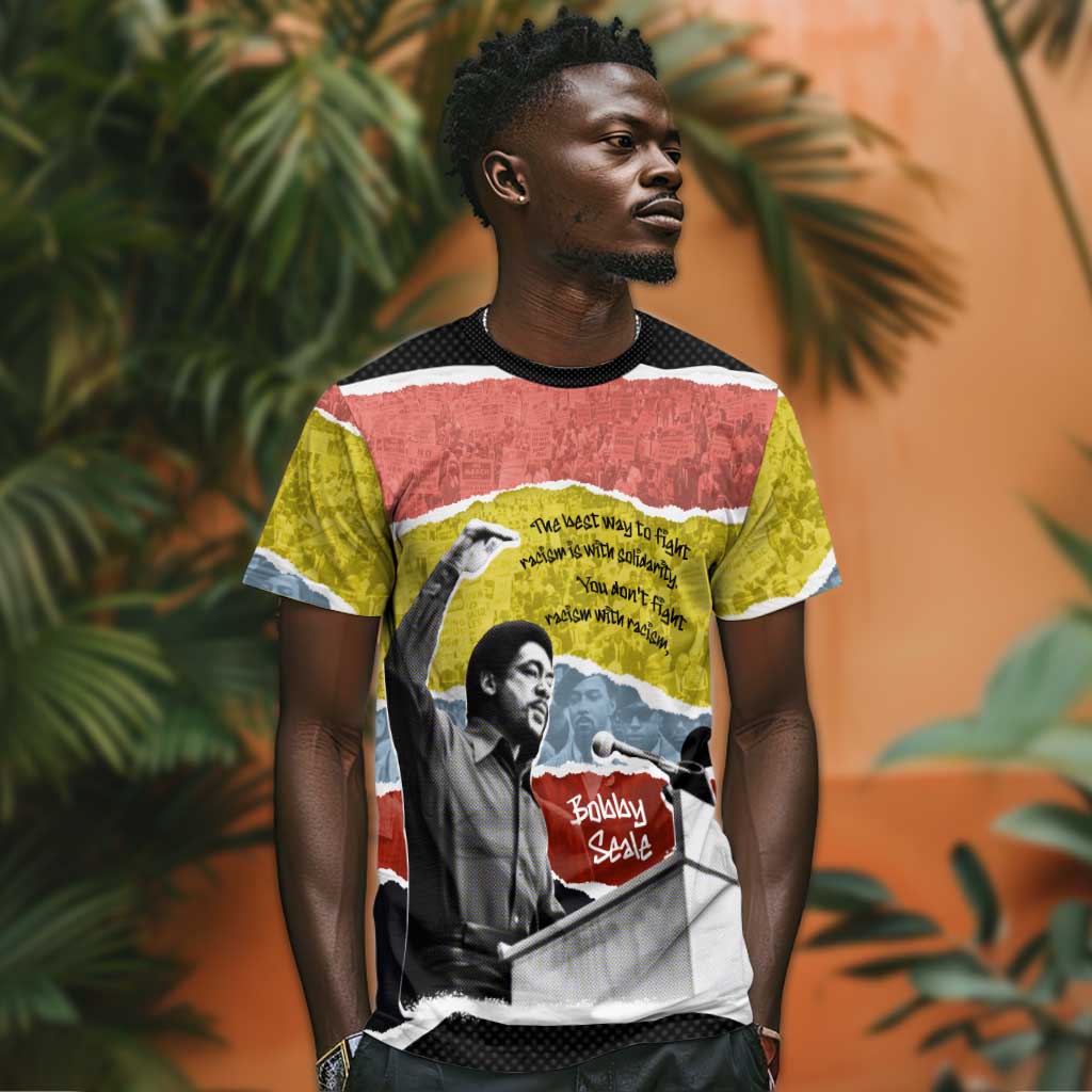 Bobby Seale T shirt Torn Paper Collage Design Solidarity Quote Powerful Speech Artwork Civil Rights - African Pride