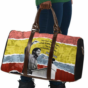 Bobby Seale Travel Bag Torn Paper Collage Design Solidarity Quote Powerful Speech Artwork Civil Rights - African Pride