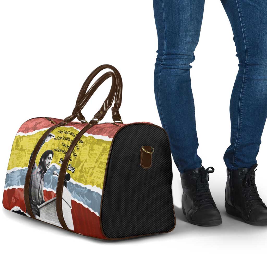 Bobby Seale Travel Bag Torn Paper Collage Design Solidarity Quote Powerful Speech Artwork Civil Rights - African Pride