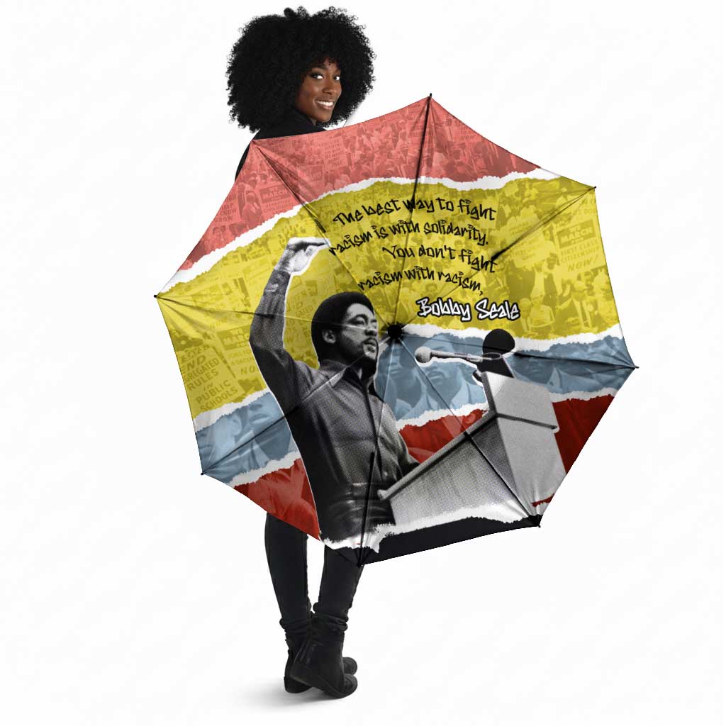 Bobby Seale Umbrella Torn Paper Collage Design Solidarity Quote Powerful Speech Artwork Civil Rights - African Pride