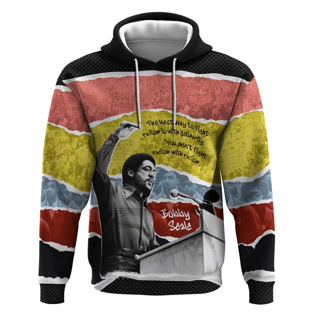 Bobby Seale Zip Hoodie Torn Paper Collage Design Solidarity Quote Powerful Speech Artwork Civil Rights - African Pride
