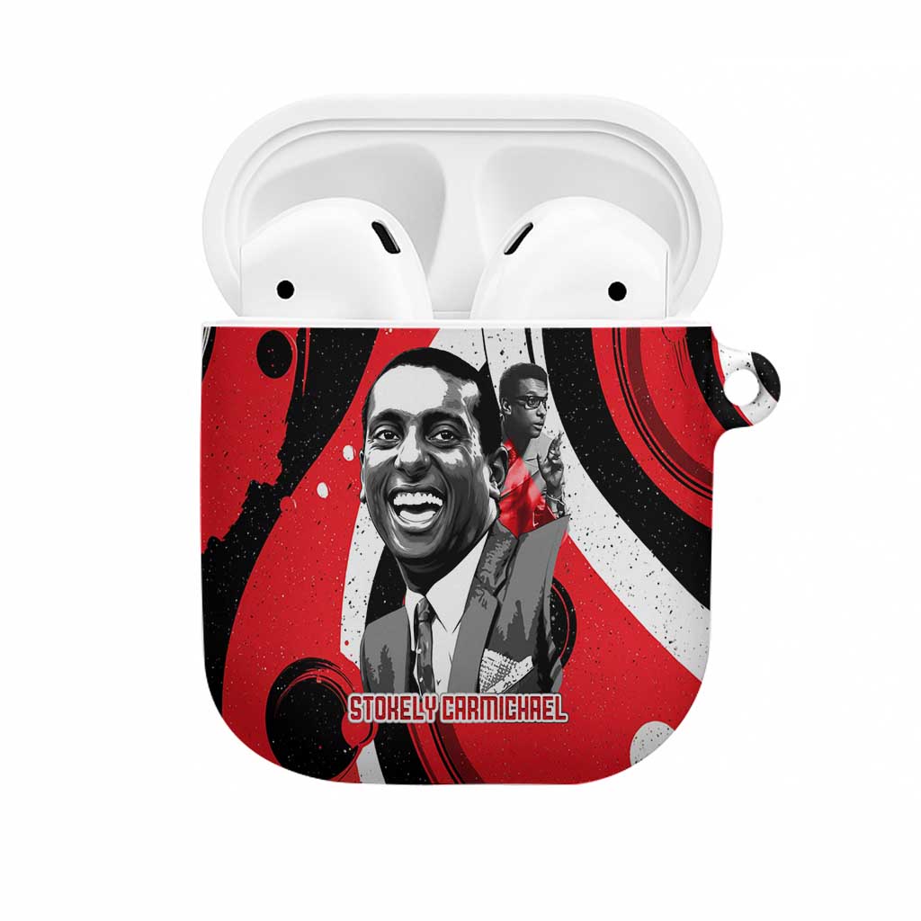 Stokely Carmichael AirPods Case Abstract Design Black Power Text Civil Rights Activist - African Pride