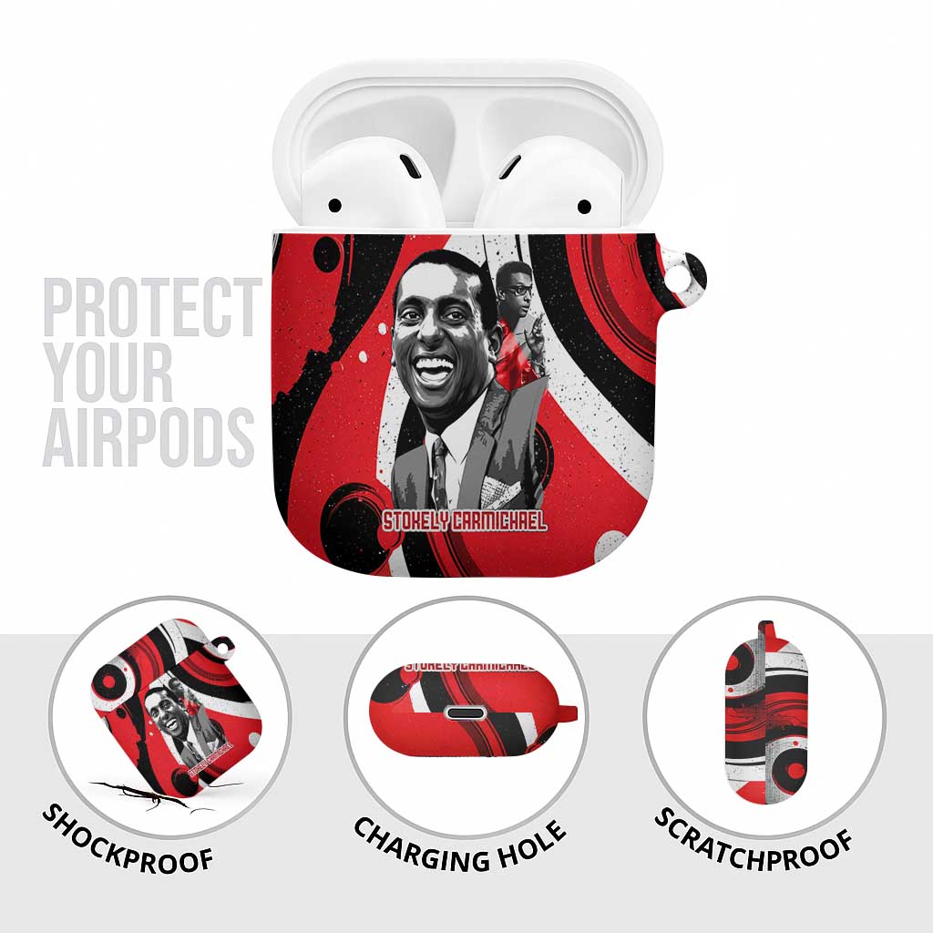 Stokely Carmichael AirPods Case Abstract Design Black Power Text Civil Rights Activist - African Pride