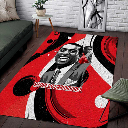 Stokely Carmichael Area Rug Abstract Design Black Power Text Civil Rights Activist - African Pride