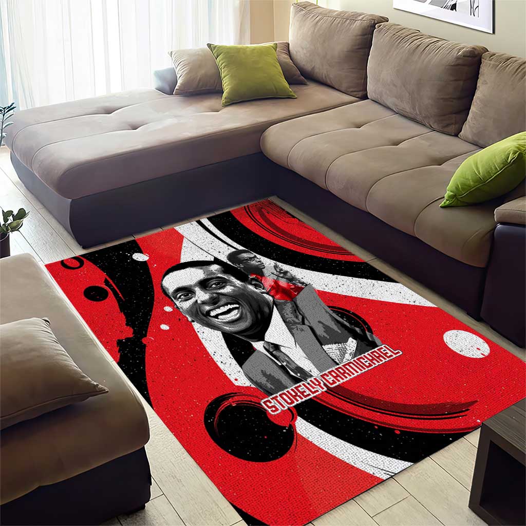 Stokely Carmichael Area Rug Abstract Design Black Power Text Civil Rights Activist - African Pride