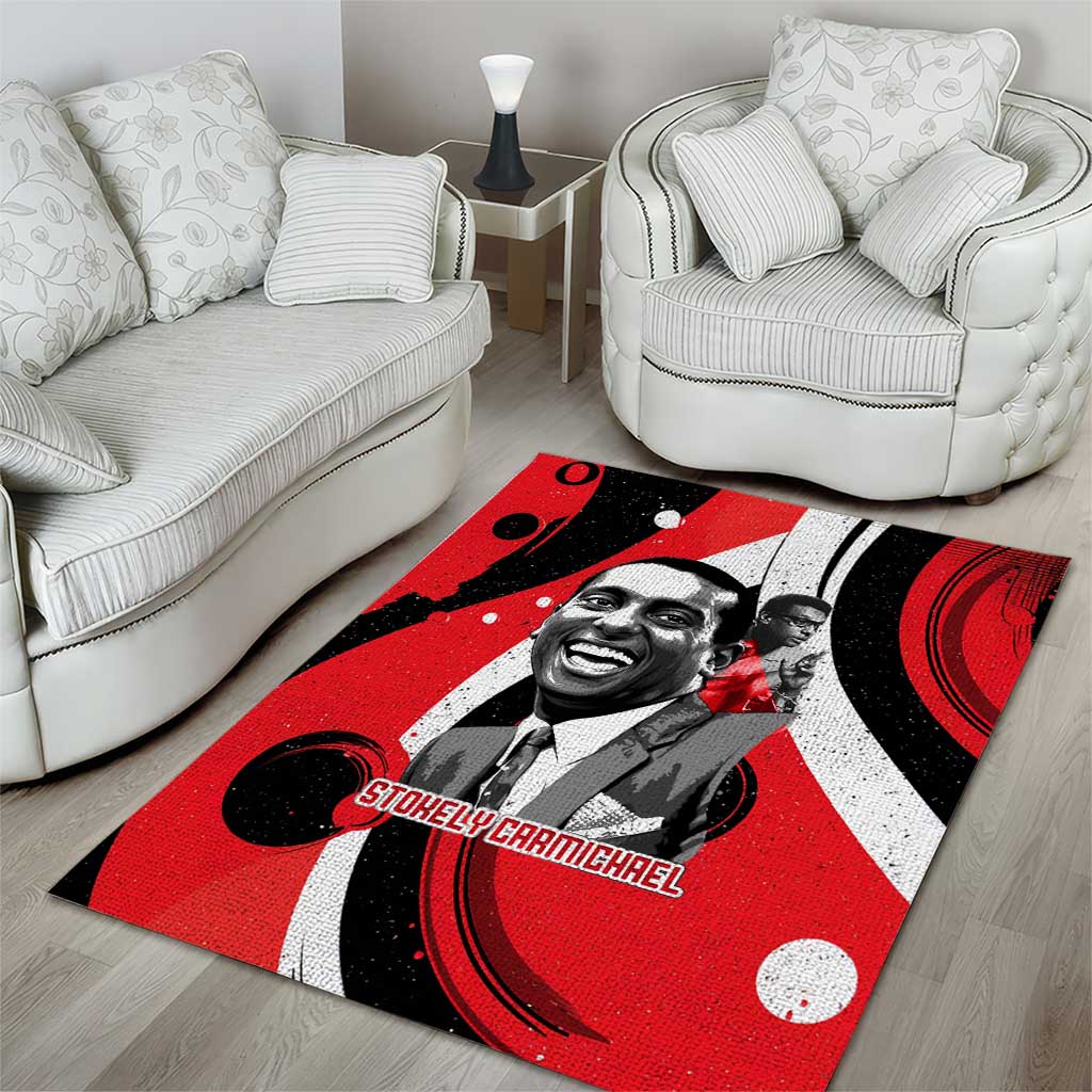 Stokely Carmichael Area Rug Abstract Design Black Power Text Civil Rights Activist - African Pride