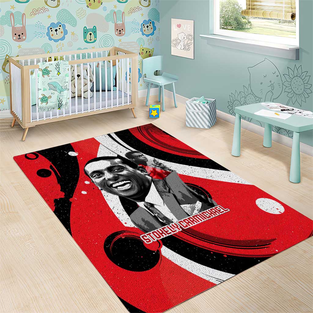 Stokely Carmichael Area Rug Abstract Design Black Power Text Civil Rights Activist - African Pride