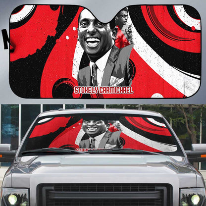 Stokely Carmichael Auto Sun Shade Abstract Design Black Power Text Civil Rights Activist - African Pride