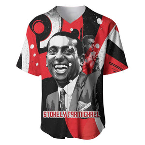 Stokely Carmichael Baseball Jersey Abstract Design Black Power Text Civil Rights Activist - African Pride